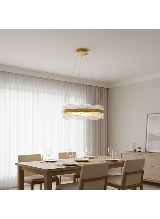 Modern gold-colored chandelier with 3 lights, 55 watts, 40 cm size - Image 2